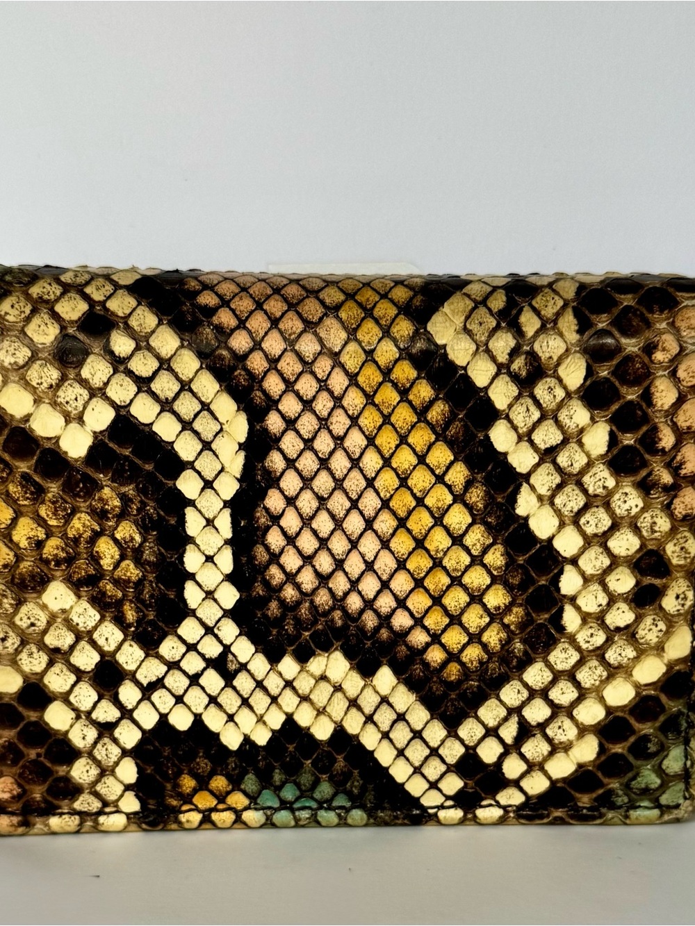 Multicolor Gucci Python Compact Wallet with Gold GG - Picture 2 of 10